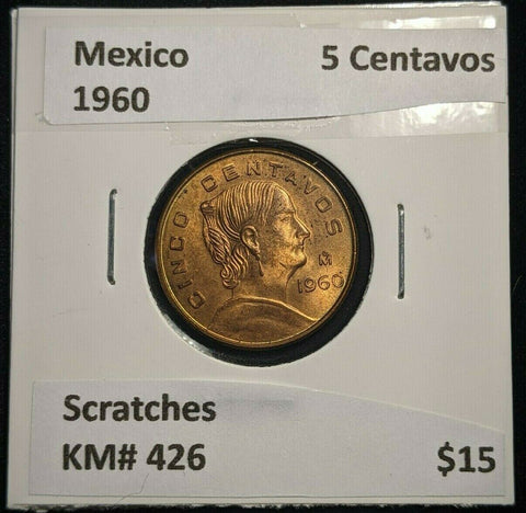 Mexico 1960 5 Centavos KM# 426 Scratches #025     4B