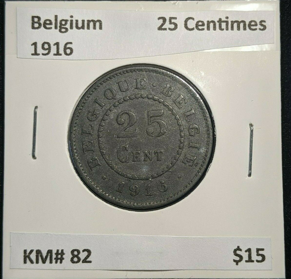 Belgium 1916 25 Centimes KM# 82 #088  3C