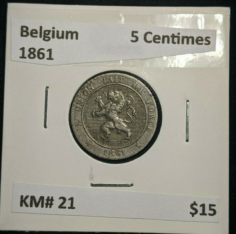 Belgium 1861 5 Centimes KM# 21 #003  3C