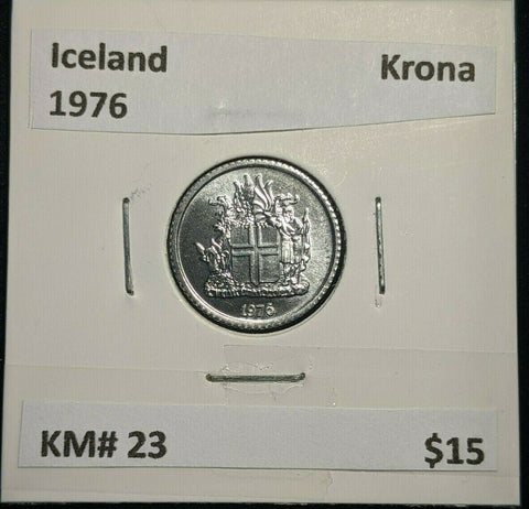 Iceland 1976 Krona KM# 23 #035     4A