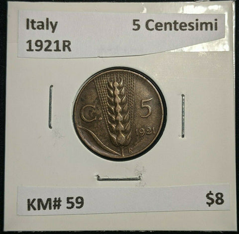 Italy 1921R 5 Centesimi KM# 59 #075     4A