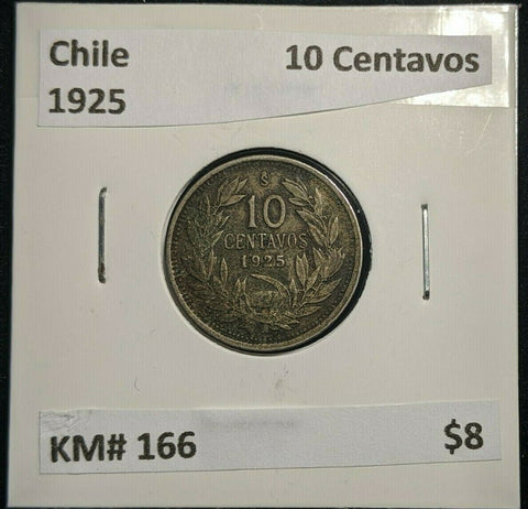 Chile 1925 10 Centavos KM# 166 #169