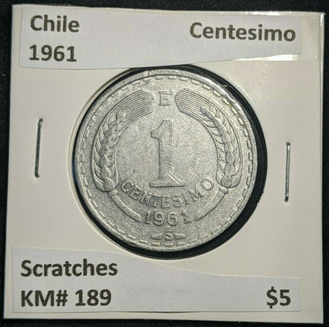 Chile 1961 Centesimo KM# 189 Scratches #970