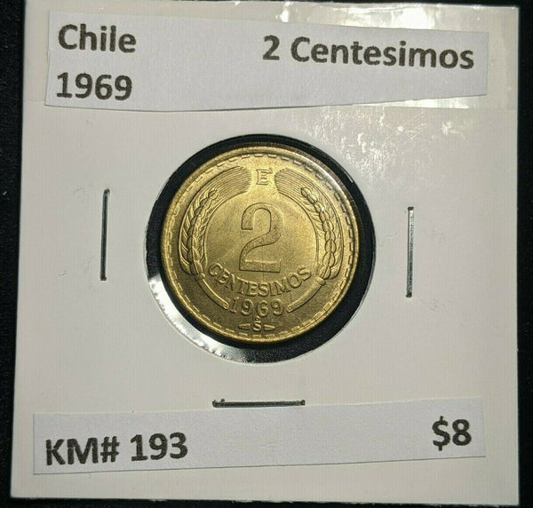 Chile 1969 2 Centesimos KM# 193 #1505