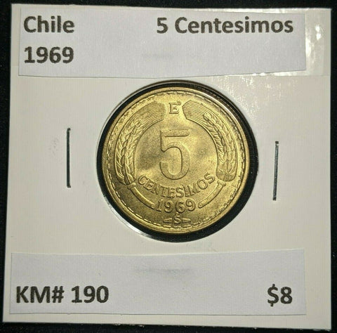 Chile 1969 5 Centesimos KM# 190 #1582