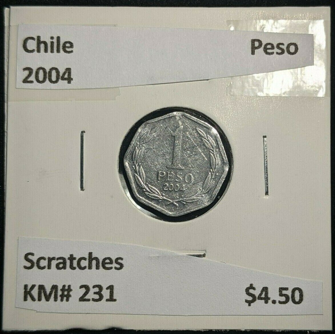 Chile 2004 Peso KM# 231 Scratches #0156