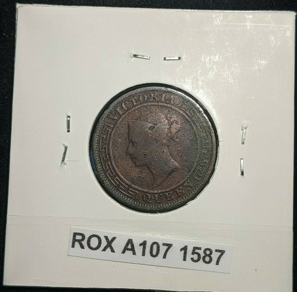 Ceylon 1891 Cent KM# 92 Residue #1587