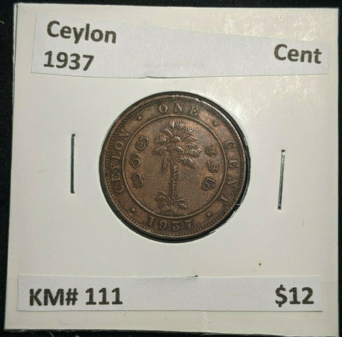 Ceylon 1937 Cent KM# 111 #1710