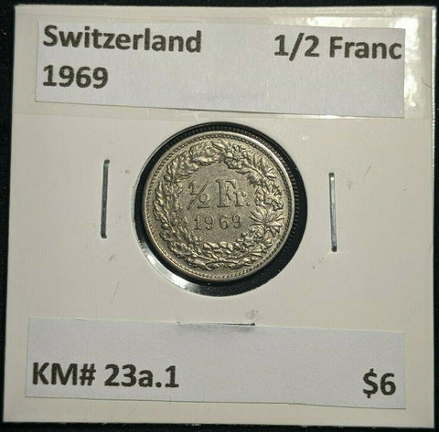 Switzerland 1969 1/2 Franc KM# 23a.1 #057  6B