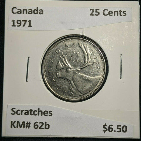 Canada 1971 25 Cents KM# 62b Scratches #1526