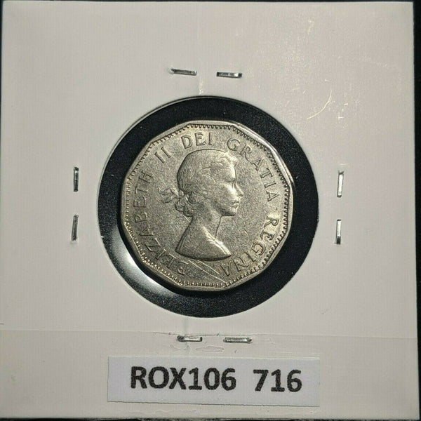 Canada 1960 5 Cents KM# 50a Scratches #716   9A