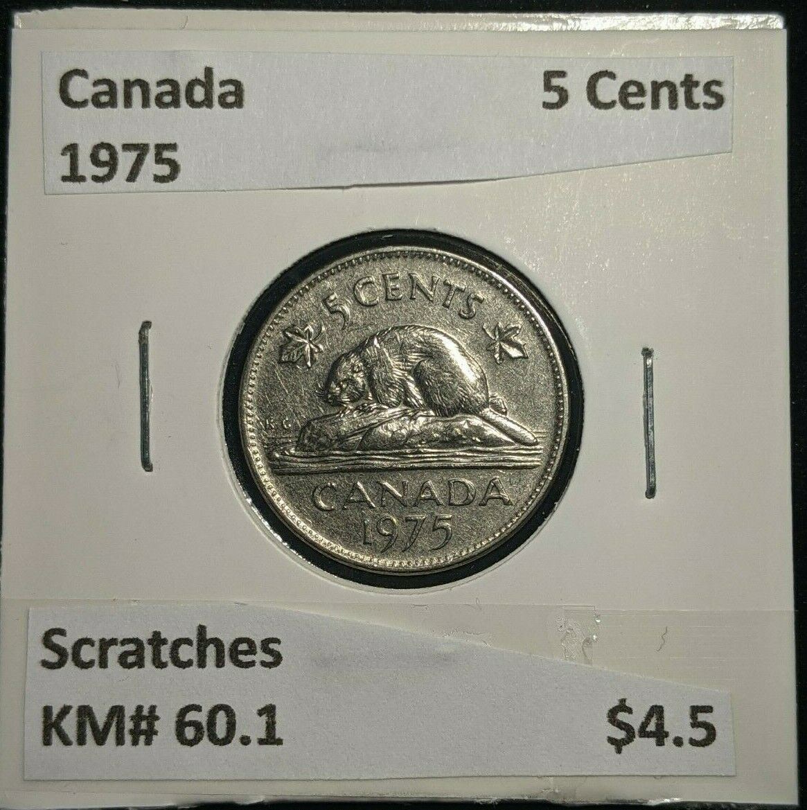 Canada 1975 5 Cents KM# 60.1 Scratches #788   9A