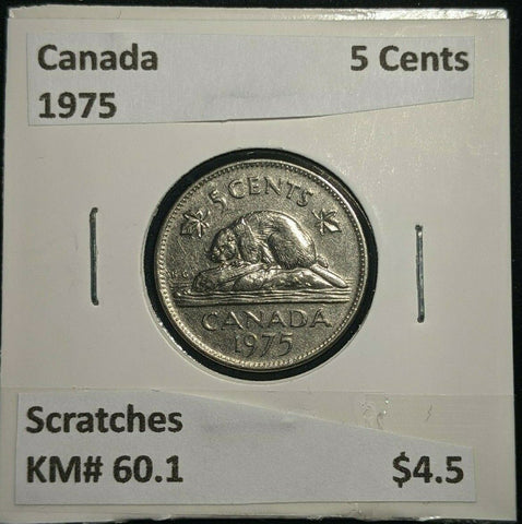 Canada 1975 5 Cents KM# 60.1 Scratches #788   9A