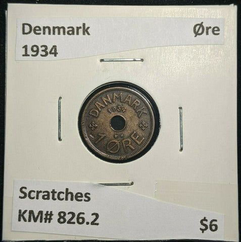 Denmark 1934 Ore KM# 826.2 Scratches #205