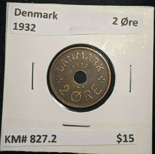 Denmark 1932 2 Ore KM# 827.2 #1649