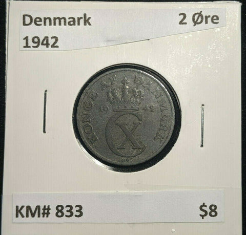 Denmark 1942 2 Ore KM# 833 #1646