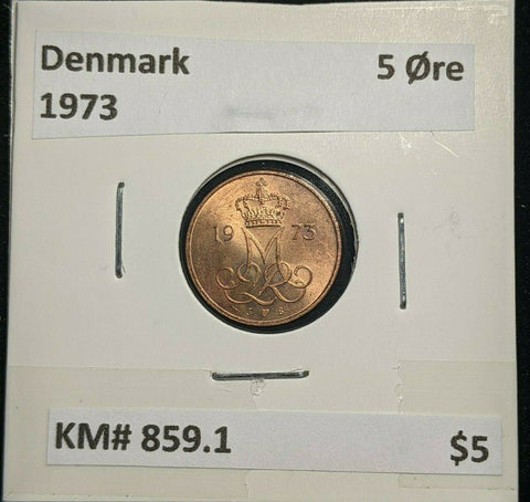 Denmark 1973 5 Ore KM# 859.1 #293