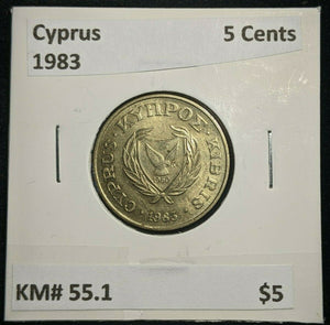 Cyprus 1983 5 Cents KM# 55.1 #1590  #11A