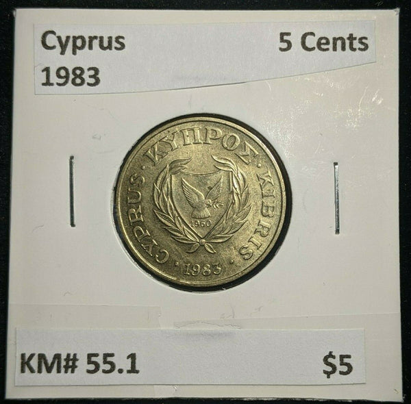 Cyprus 1983 5 Cents KM# 55.1 #1590  #11A