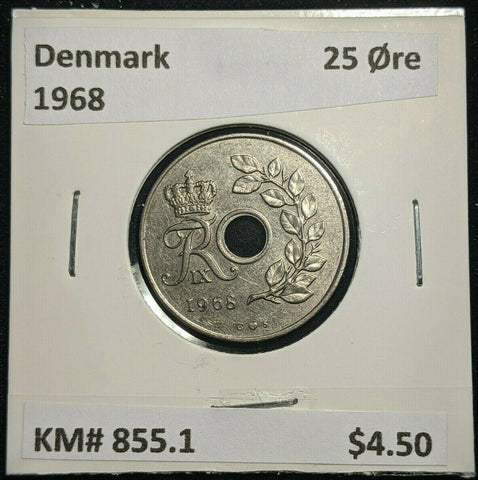 Denmark 1968 25 Ore KM# 855.1 #146