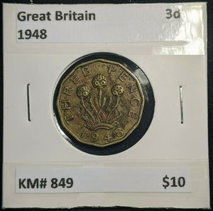 Great Britain 1948 3d Threepence KM# 849  #0063