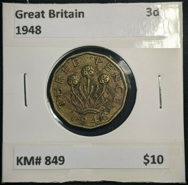 Great Britain 1948 3d Threepence KM# 849  #0063