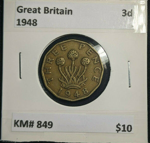 Great Britain 1948 3d Threepence KM# 849  #0083