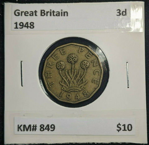 Great Britain 1948 3d Threepence KM# 849  #0105