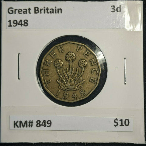 Great Britain 1948 3d Threepence KM# 849  #0107