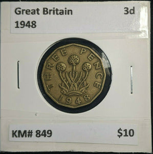 Great Britain 1948 3d Threepence KM# 849  #0111