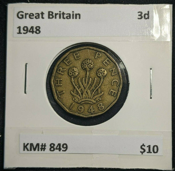 Great Britain 1948 3d Threepence KM# 849  #0113