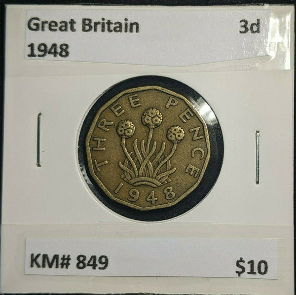 Great Britain 1948 3d Threepence KM# 849  #0120