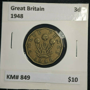 Great Britain 1948 3d Threepence KM# 849  #0121
