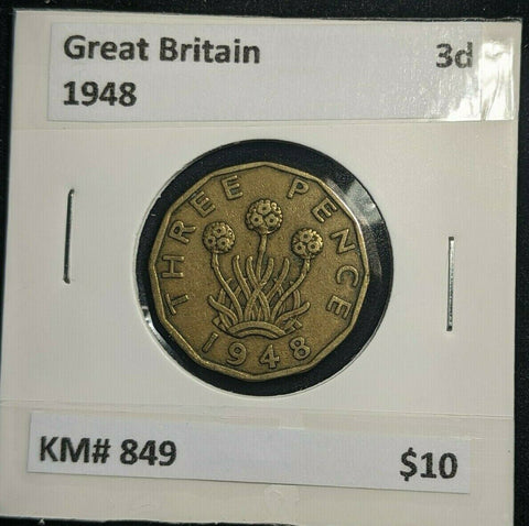 Great Britain 1948 3d Threepence KM# 849  #0121