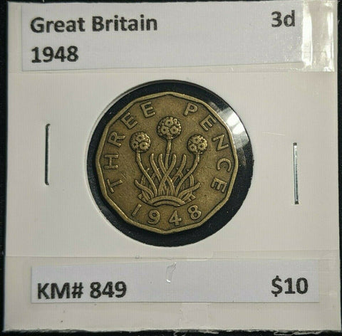 Great Britain 1948 3d Threepence KM# 849  #0126