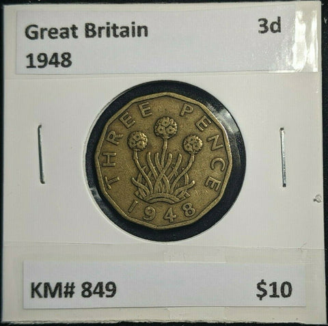 Great Britain 1948 3d Threepence KM# 849  #0128