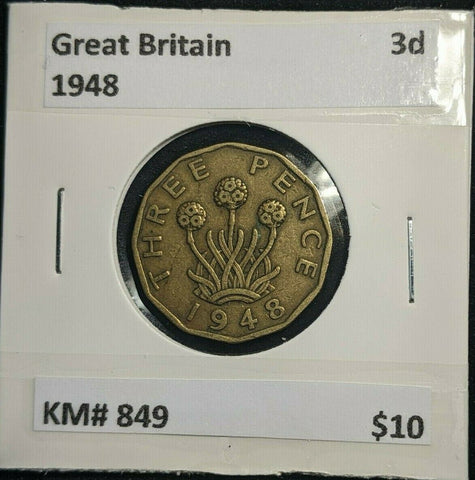 Great Britain 1948 3d Threepence KM# 849  #0129