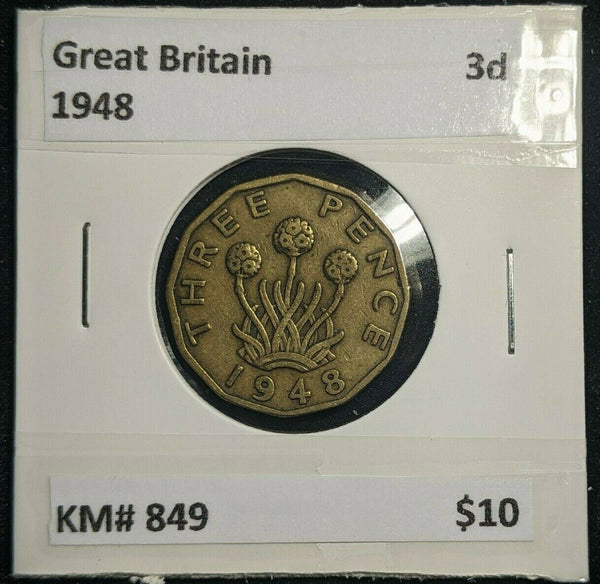 Great Britain 1948 3d Threepence KM# 849  #0135