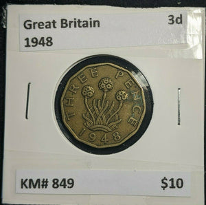 Great Britain 1948 3d Threepence KM# 849  #0137