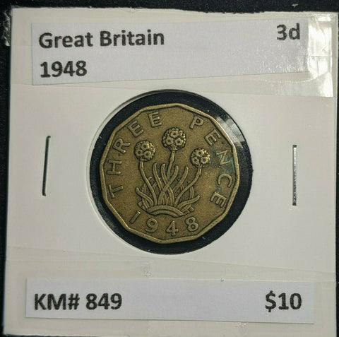 Great Britain 1948 3d Threepence KM# 849  #0137