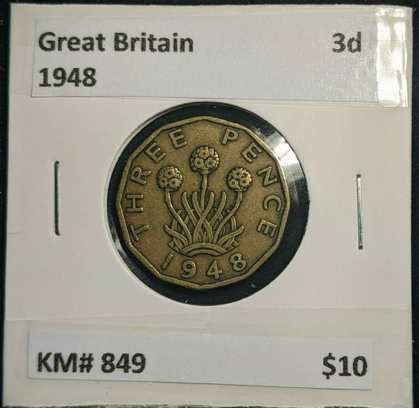 Great Britain 1948 3d Threepence KM# 849  #0147