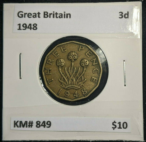 Great Britain 1948 3d Threepence KM# 849  #0148