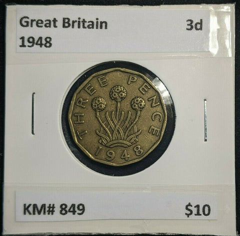Great Britain 1948 3d Threepence KM# 849  #0150