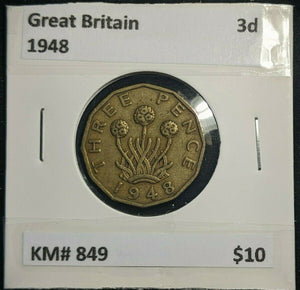 Great Britain 1948 3d Threepence KM# 849  #0152