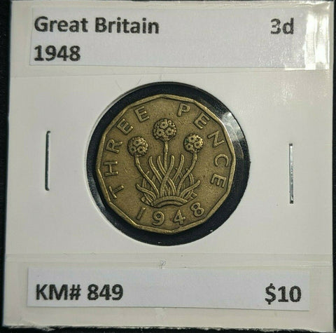 Great Britain 1948 3d Threepence KM# 849  #0153