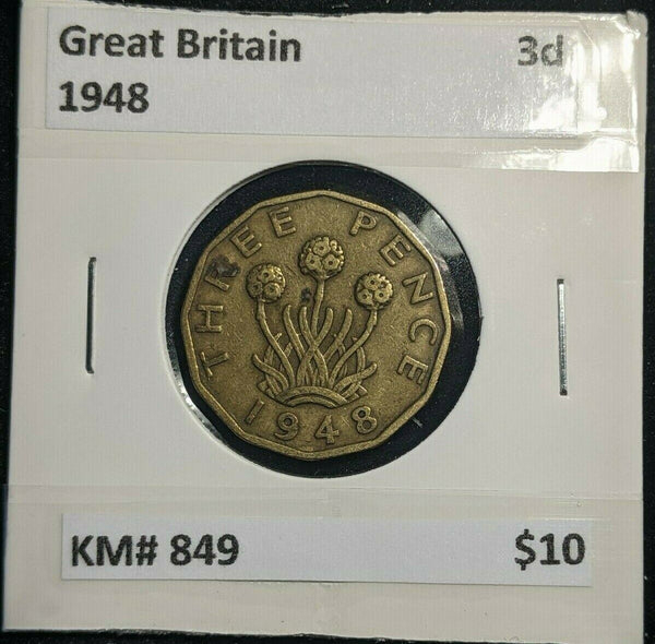 Great Britain 1948 3d Threepence KM# 849  #0177