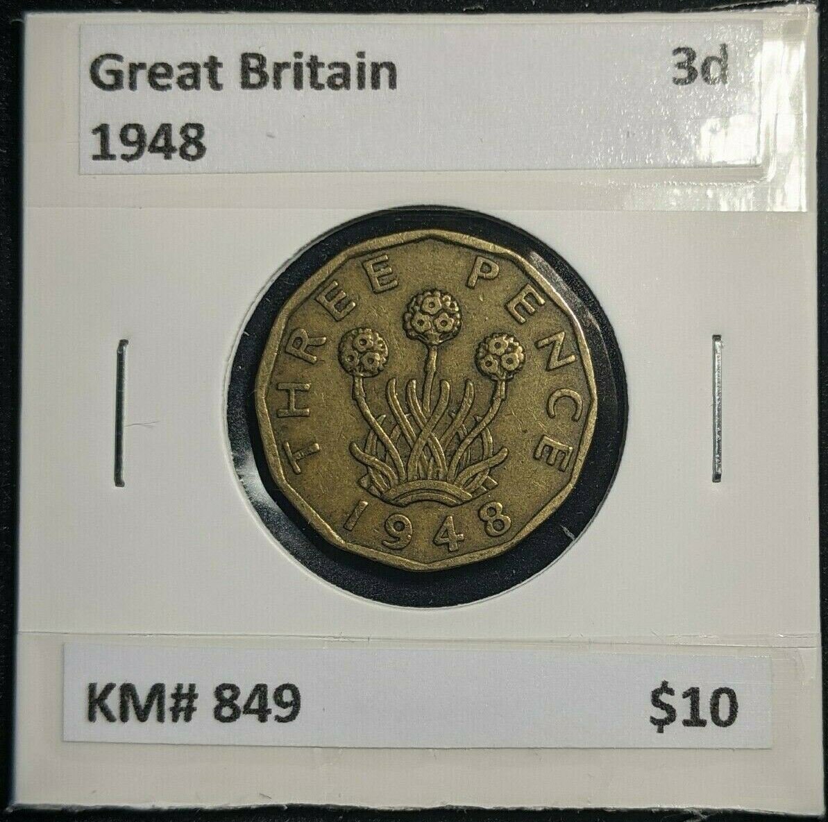 Great Britain 1948 3d Threepence KM# 849  #0185