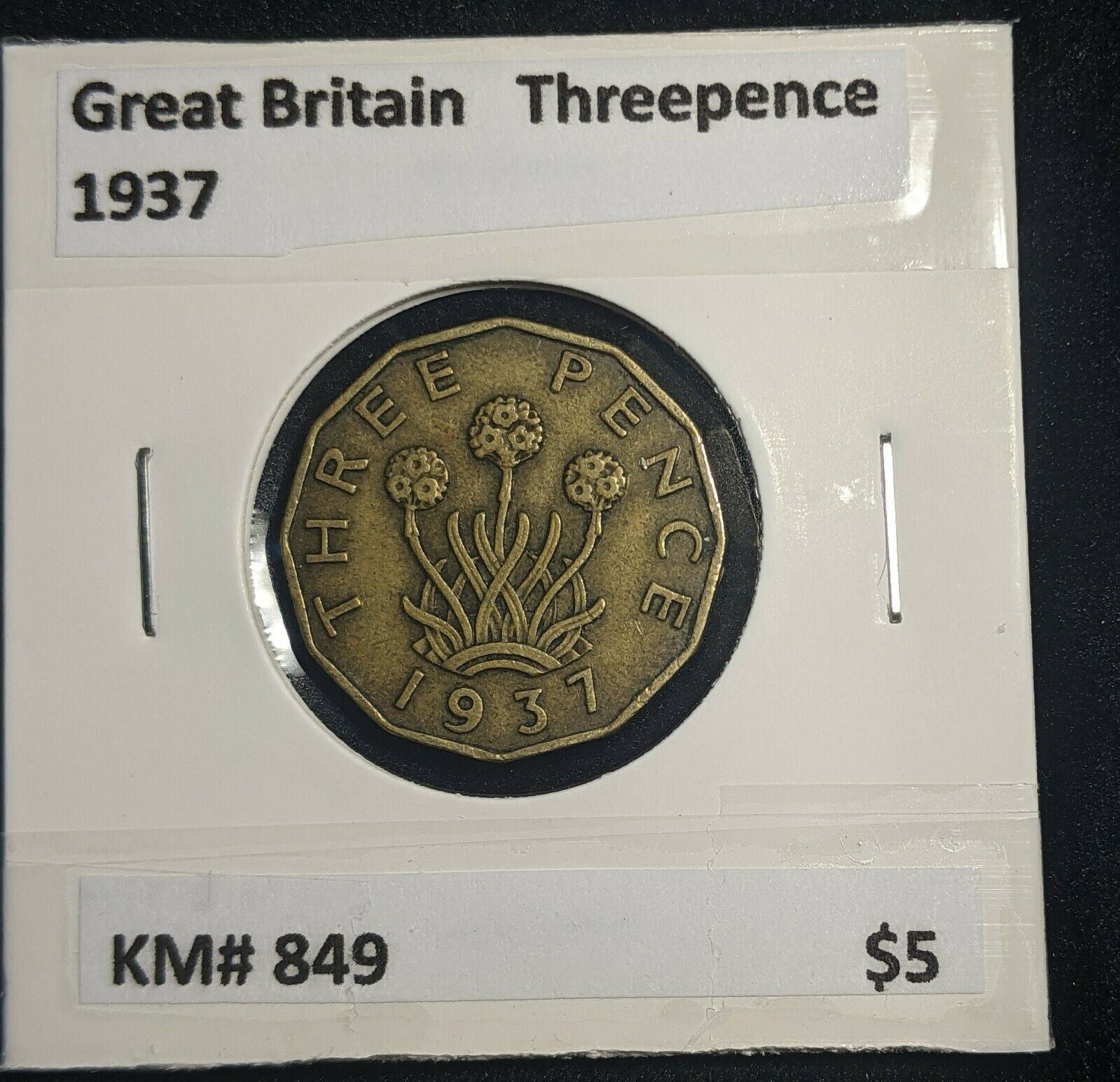 Great Britain 1937 3d Threepence KM# 849  #0001