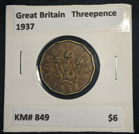 Great Britain 1937 3d Threepence KM# 849  #0003