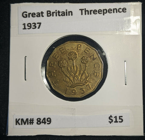 Great Britain 1937 3d Threepence KM# 849  #0006